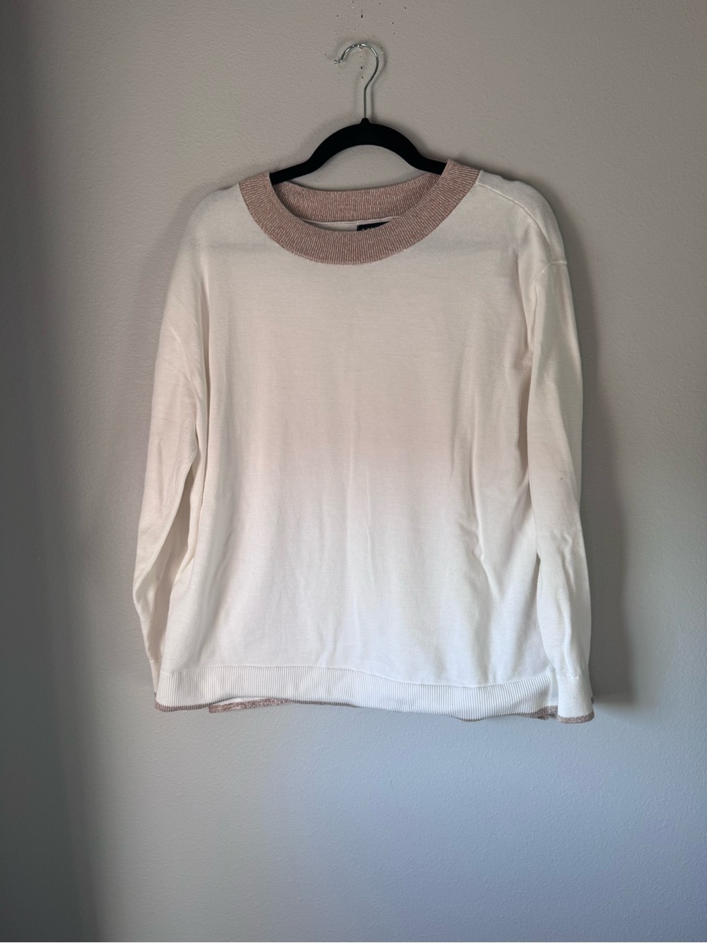 Lands End Cotton Cream and Beige Women’s Sweater